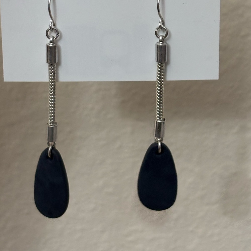 Belk Silver and Black Dangle Earrings